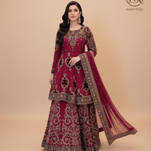 Maroon Zardosi Bridal Ensemble