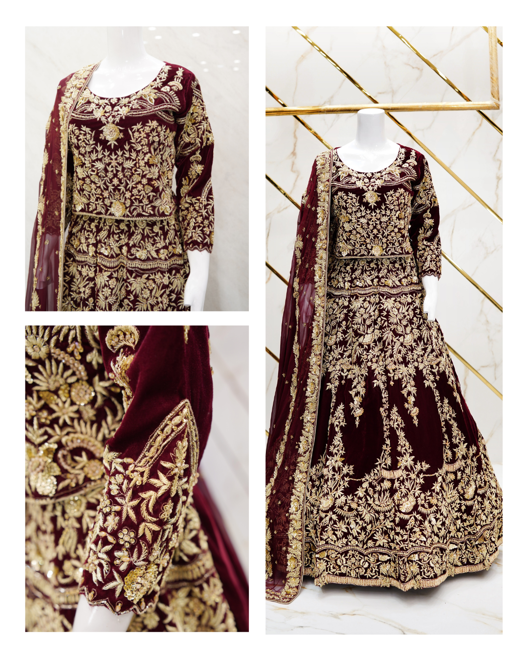 Sub-e-Gulab – Velvet Gulab Bridal Ensemble - Image 3